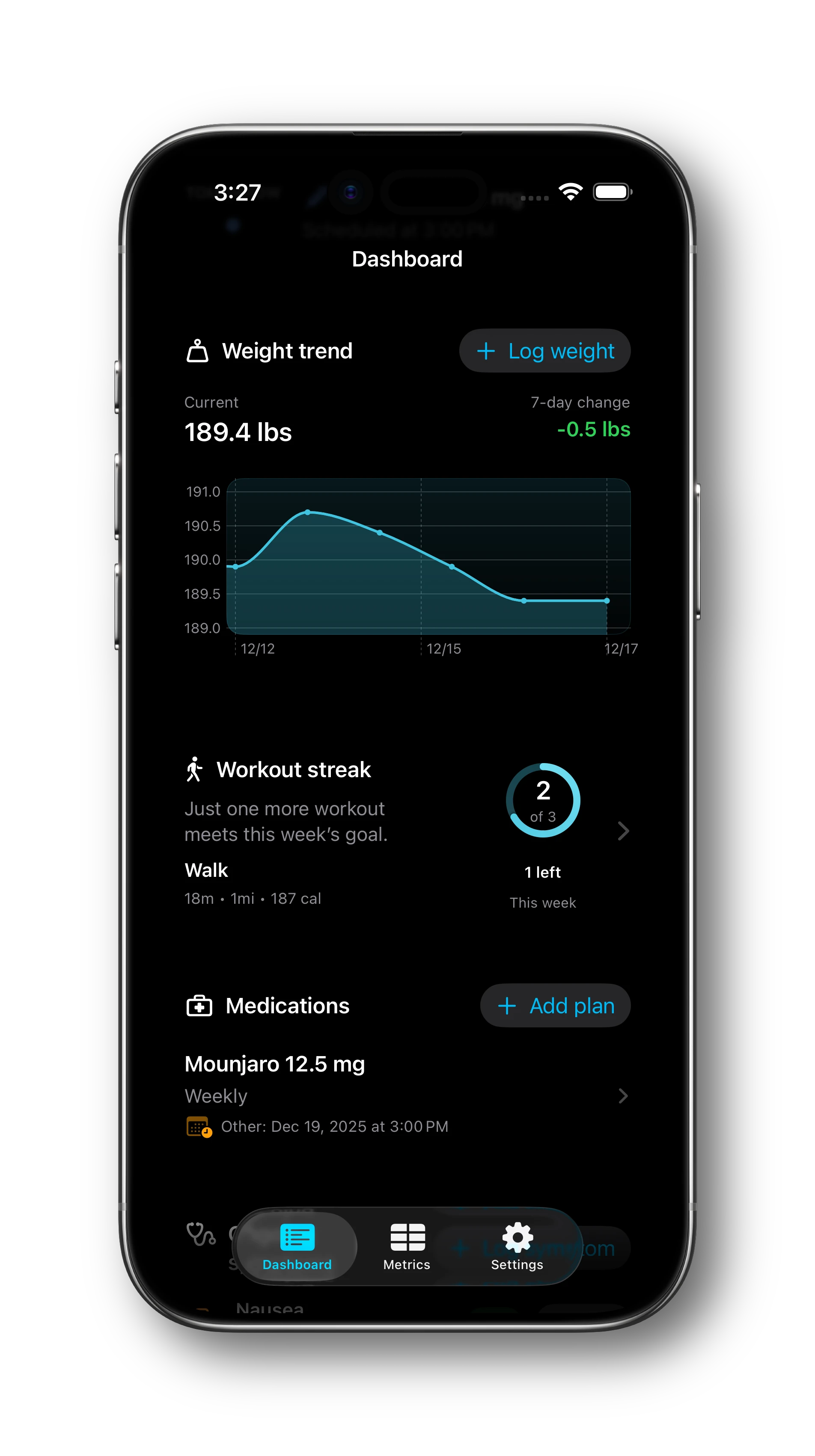 Within Reach Dashboard Graph